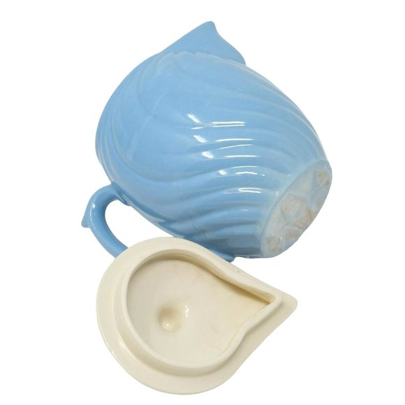 Pitcher With Lid USA Ceramic Swirl Design Vintage Home Decor 7" Tall - Picture 9 of 11